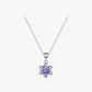 Juego flor morada plata 925