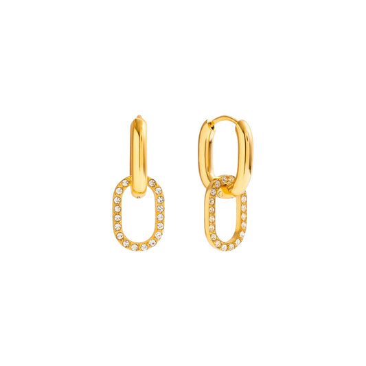 Arracada circonia doble