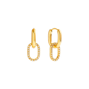 Arracada circonia doble