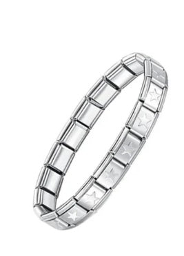 Brazalete italiano estrella plateada