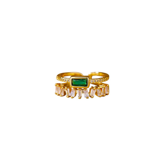 Anillo doble verde