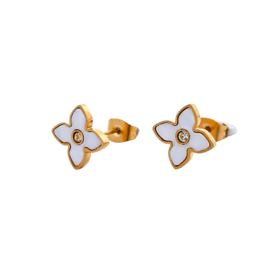 Arete flor blanca