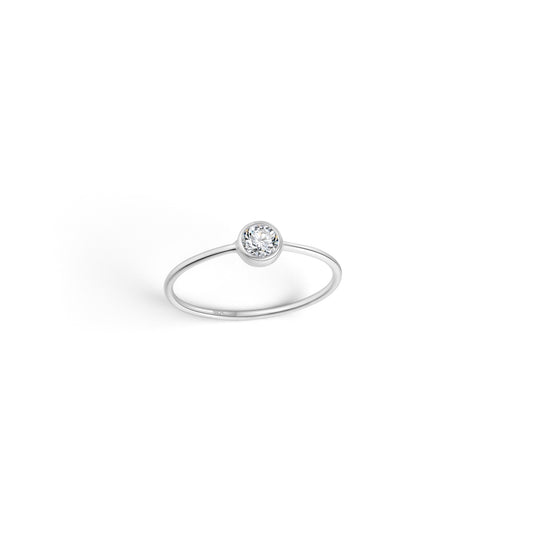 Anillo plata 925 circonia redonda