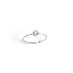 Anillo plata 925 circonia redonda