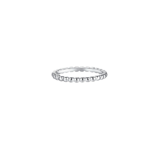 Anillo delgado bolitas plata 925
