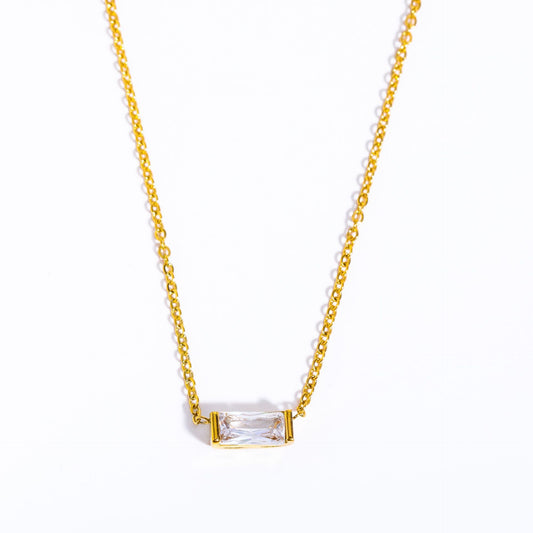 Collar circonia rectangular