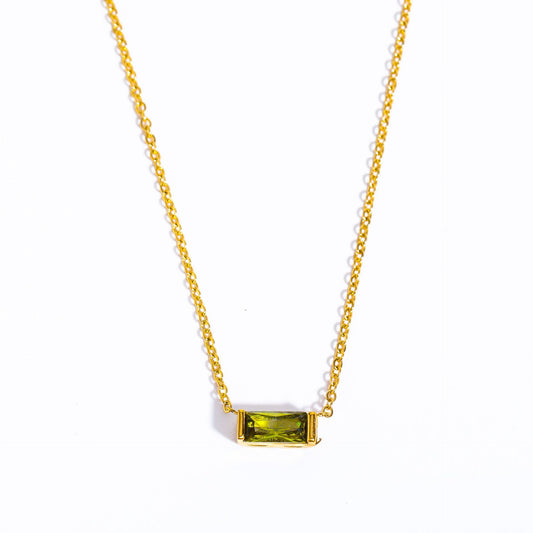 Collar circonia rectangular