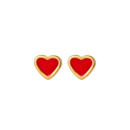 Arete corazón rojo