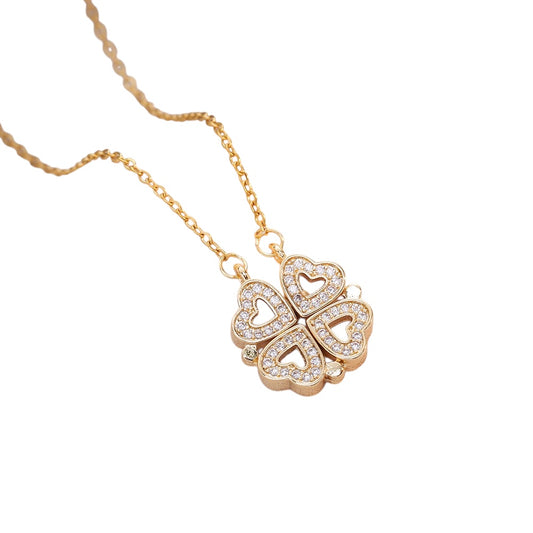 Collar 4 corazones circonia