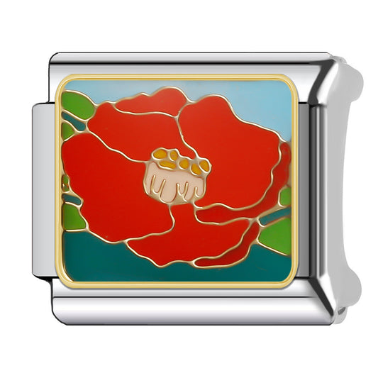 Charm flor roja