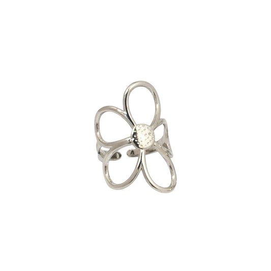 Anillo flor ajustable silueta