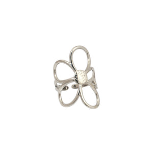 Anillo flor ajustable silueta