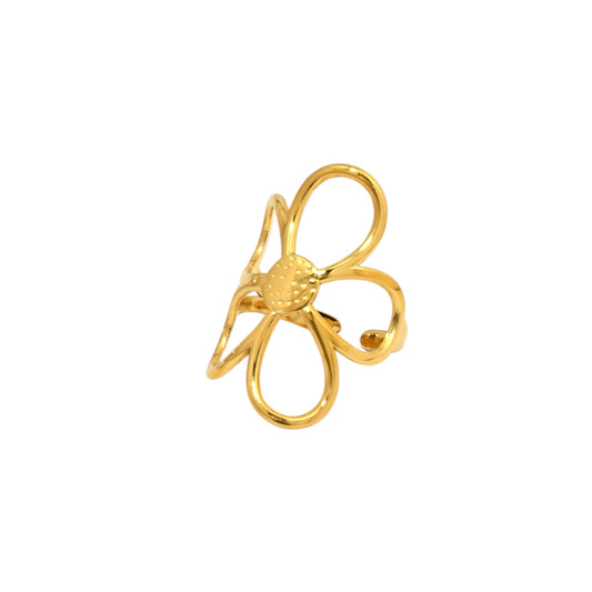 Anillo flor silueta ajustable