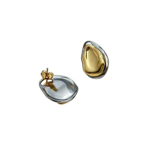 Arete doble bicolor textura