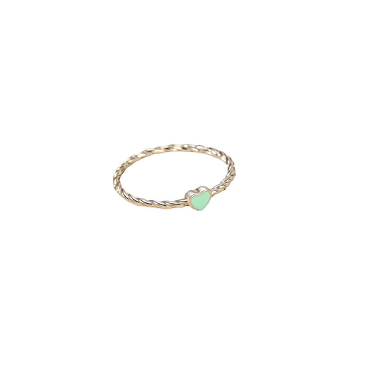 Anillo corazón menta plata 925