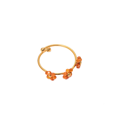 Anillo florecita naranja