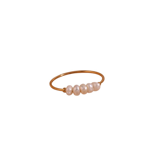 Anillo delgado perlitas