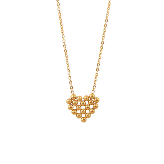 Collar corazón bolitas