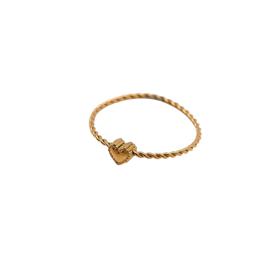 Anillo corazón dorado