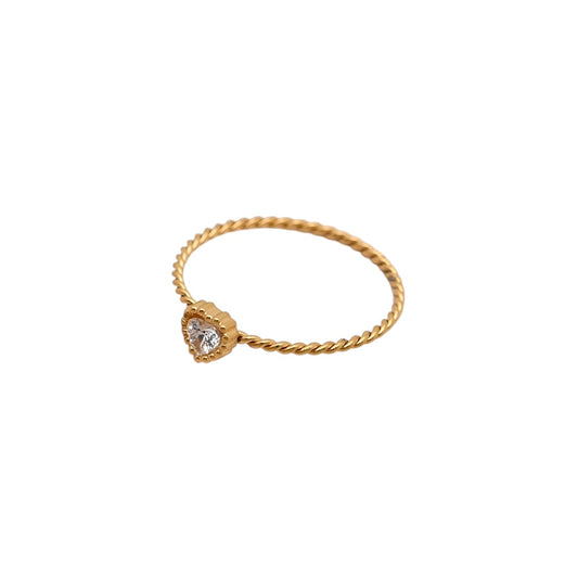 Anillo corazón circonia