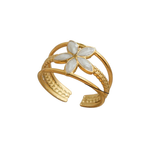 Anillo ajustable flor
