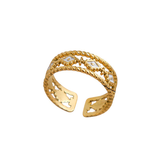 Anillo ajustable blanco