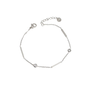 Pulsera plateada barrita