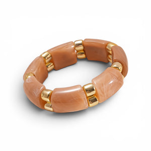 Brazalete elástico acrílico beige 🍰