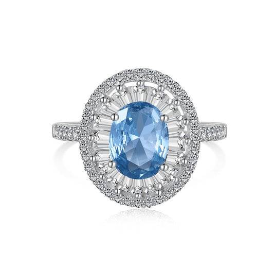 Anillo azul plata 925