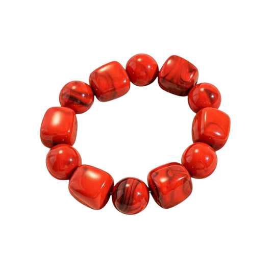 Pulsera roja de acrílico