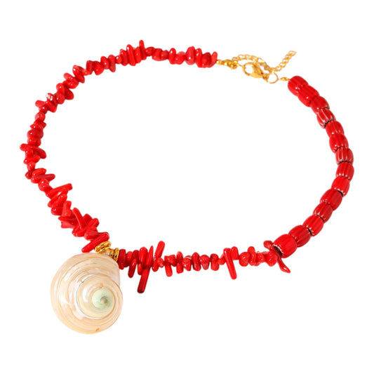 Pulsera concha y cuentas