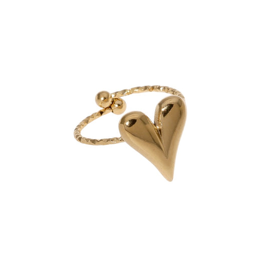 Anillo corazón alargado