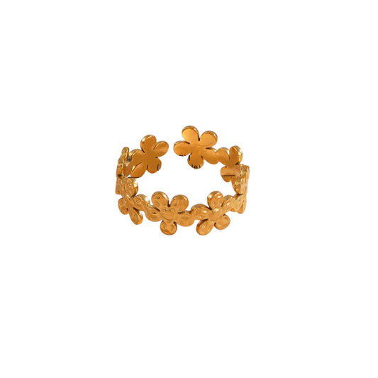 Anillo ajustable flores