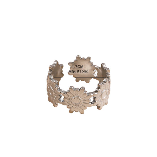 Anillo flores ajustable